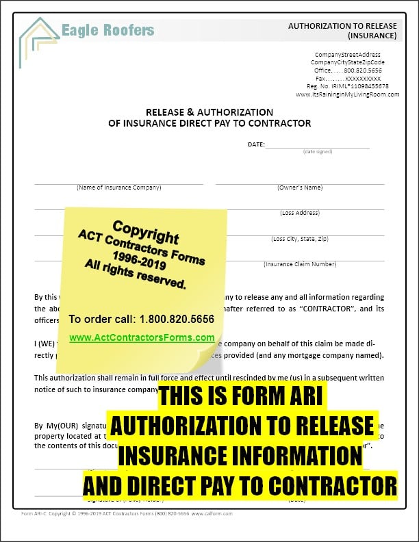 Roofing Contractor Forms for Insurance Restoration